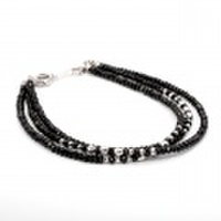 【DUB Luxury｜ダブラグジュアリー】Shine Black 3WG Bracelet　シャインブラック3連ホワイトゴールドブレスレット　OD-2702【ユニセックス】