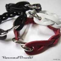 【SamuraiELO8月号雑誌掲載】【再入荷】Cuirs（キュイー）メンズブレスレット　編みこみレザーブレスレット【2000円未満】