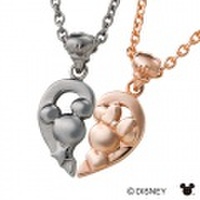【white clover/Disney Series】ディズニー/ミッキー＆ミニー/ピンク&ブラックシェアハートペアネックレス&オリジナルBOX　DI001LPG&DI001MBK