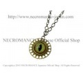 【ネクロマンス NECROMANCE】 アリゲーター義眼ブラスハートネックレス Alligator Glass Eye Brass heart Necklace ワニ 目玉