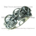 【ネクロマンス NECROMANCE】 スリースカルリング Three Skull Ring 骸骨 指輪