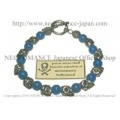【ネクロマンス NECROMANCE】 ブルーアゲート スカルブレスレット Blue Agate Skull Bracelet 青めのう 骸骨