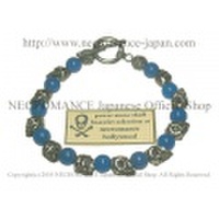 【ネクロマンス NECROMANCE】 ブルーアゲート スカルブレスレット Blue Agate Skull Bracelet 青めのう 骸骨