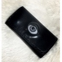 【ネクロマンス NECROMANCE】【限定受注生産】 レザー義眼キーケース Leather Glass Eye Key Case ＜ブルー/Blue/青色＞ 目玉 本革