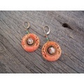 【メール便可】joli Jewelry オレンジのアジアっぽいヴィンテージパーツ＆半貴石のピアス（ニューヨーク）