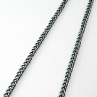 【送料無料】 純チタンネックレスチェーン　キヘイ(喜平)・グレー　3.5mm幅/65cm D65GF