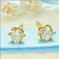 【送料無料】K18イエローゴールドダイヤモンドピアス