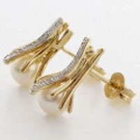 【送料無料】【タイ製/プランダ/PRANDA社】10金/K10/10K イエローゴールド パール ピアス キャッチ式　5376-PS17