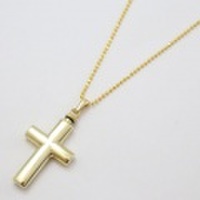 【送料無料】【ドイツ製/MERZ社】14金/K14 カロートペンダント/ネックレス リバーシブル クロス ゴールド シルバー/SV925 カットボールチェーン　0978-PS09