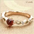 【送料無料】ピンキーリングとしても素敵！Fleur-フルール-K10ピンクゴールド×ガーネットリング