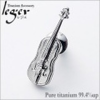 【宅配便のみ】 純チタンピンブローチ　バイオリン　PBG161