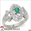 指輪 PT900 リング エメラルド0.17ct ダイヤモンド0.23ct 12号 総重量5.2g 極美品 [120034]
