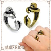 アンティーク カラー 巻きつき ナマケモノ リング 動物 指輪 アニマル 個性的 ゴールド シルバー フリーサイズ colpo