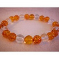 アンバー（琥珀）・水晶・ブレスレット