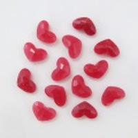 クオーツ（染)ビーズ ハートカット レッド 8×12×4.5mm 1ヶ