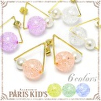 クラック ビーズ パール トライアングル ピアス ymgir colpo