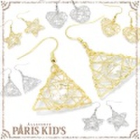 クリアストーン ケージ ワイヤー モチーフ ピアス hrtrd colpo josim