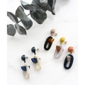 シルキーオーバルピアス/4カラー