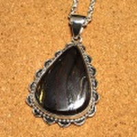 シルバー925 アイアンタイガーアイ ハンドメイドペンダントトップ ST-227