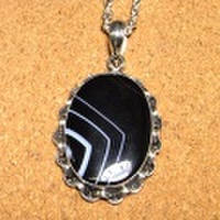 シルバー925 バンデットアゲート ハンドメイドペンダントトップ ST-335