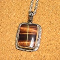 シルバー925 レッドタイガーアイ ハンドメイドペンダントトップ ST-229