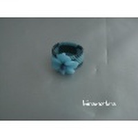 ステッチリングと天然石カルセドニーフラワー