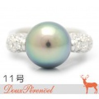 タヒチパール ダイヤ リング 11号 Pt900 11.4mm D:0.80 指輪【黒真珠】【ダイヤモンド】【プラチナ】【レディース】【女性用】【冠婚葬祭】