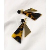 トライアングルべっ甲ピアス/2カラー