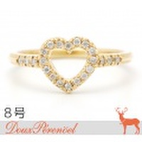 ドレスアドレス(dress a dress) オープンハートリング K18YG D:0.11 8号 [18金イエローゴールド 指輪]