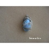 ネックレスTOP蜻蛉玉(水色)