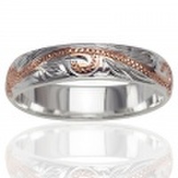 ハワイアンジュエリー / 4mmスクロールリング(PGコーティング)