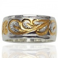 ハワイアンジュエリー / クイーンリング(8mm)(YGコーティング）