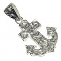ハワイアンジュエリー アンカースクロール ヘヴィーフラット 手彫り ペンダントトップ
