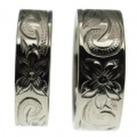 ハワイアンジュエリー チタニウム スクロール 6mm 8mm幅 フラットリング ペア割