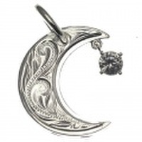 ハワイアンジュエリー ムーンティアドロップ　ＣＺ 手彫り ペンダントトップ