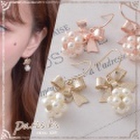 パール ボール ＆ メタル リボン ピアス パリスキッズ本店 原宿 pariskid’s 公式 通販 安い