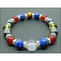 パワーストーン京屋オリジナル/戦国武将 石田三成ブレスレット　家紋　【大一大万大吉】パワーストーン