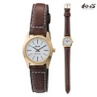 ピアノレザー 革バンド 日本製にこだわった腕時計 和心 わこころ WA-001L-E 女性用 時計 電池式　送料無料　名入れ刻印対応、有料　取り寄せ品