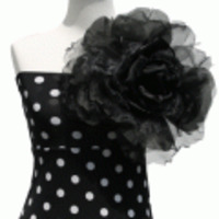 ブランド-Bloomroomsコサージュ◆コリーンローズBIGシルクコサージュ（ピンクリップ付）◆ブラック