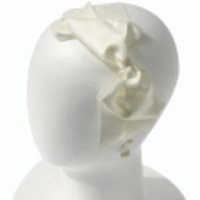 ブランド-Jennifer Ouellette【ウェディング】ヘアアクセサリー◆ダブルシルクサテンリボンカチューシャ◆アイボリー