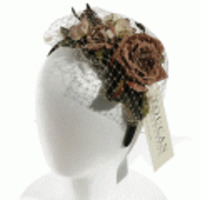 ブランド-TOUCAN HATSヘアアクセサリー◆フラワーブーケベールカチューシャ◆ダスティーローズmix