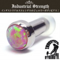 ボディピアス インダストリアルストレングス オパールチタンプラグ/6G/ピンク ボディーピアス Industrial Strength