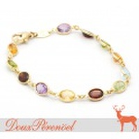 マルチストーン デザインブレスレット 750YG(K18YG) 【18金イエローゴールド】