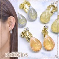 ミルキー ティアドロップ ストーン イヤリング josim