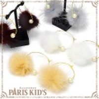 ミンク ファー ボール フープ ピアス hrtrd josim