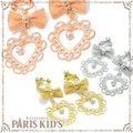 メッシュ リボン ＆ レース ハート イヤリング パリスキッズ本店 原宿 pariskid’s 公式 通販 安い ymgir