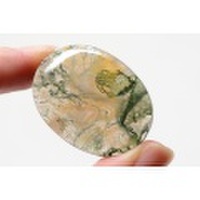 モスアゲート【4】　天然石ルース・カボション（34.5×25mm）