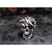 鬼髑髏リング 『暁鬼-AKATSUKI-』 / Silver925,ブラックスピネル