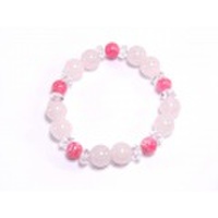高品質インカローズ＆ローズクオーツ　ラブリーデザインブレスレット