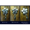 桜　ピアス　花一つタイプ　石入り